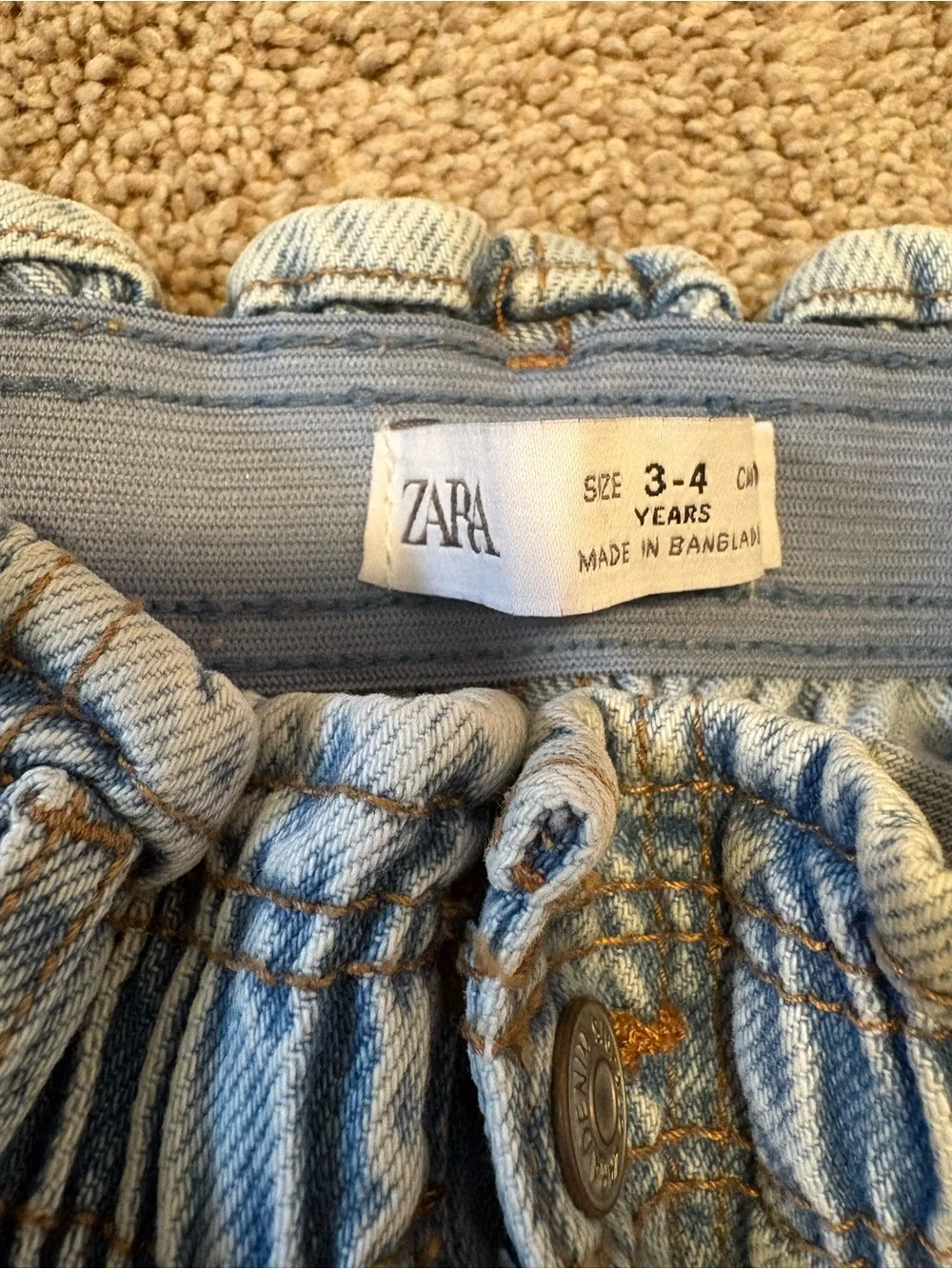 Zara Light Denim Paper Bag Skirt